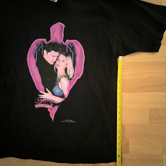 Rare Vintage 1998 Buffy the Vampire Slayer Promo T-Shirt Buffy Angel Heart NOS - Picture 5 of 8